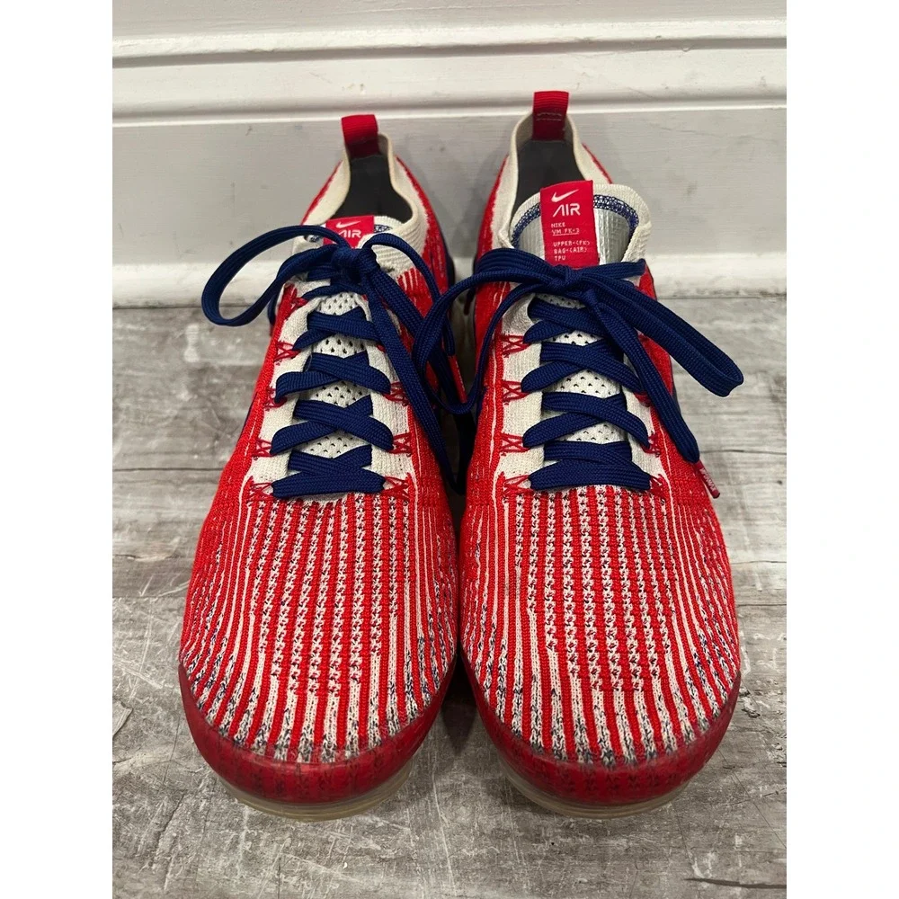 Nike Air VaporMax Flyknit 3 USA Men Sz 11 Red White Blue Sneakers CW5585-100